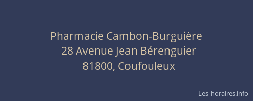 Pharmacie Cambon-Burguière