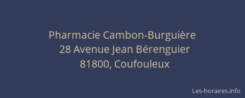 Pharmacie Cambon-Burgui&egrave;re