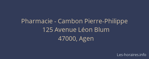 Pharmacie - Cambon Pierre-Philippe