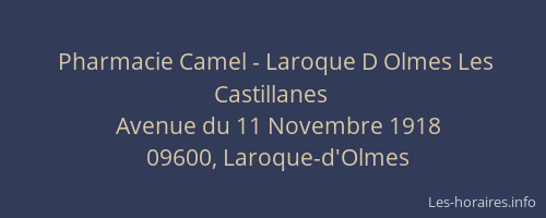 Pharmacie Camel - Laroque D Olmes Les Castillanes