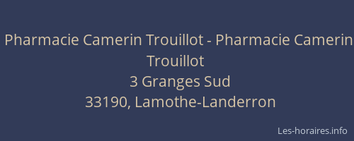 Pharmacie Camerin Trouillot - Pharmacie Camerin Trouillot