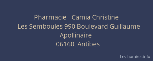 Pharmacie - Camia Christine