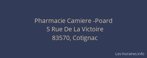 Pharmacie Camiere -Poard