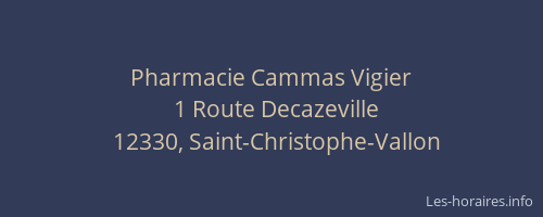 Pharmacie Cammas Vigier