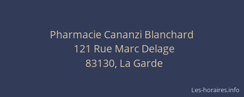 Pharmacie Cananzi Blanchard