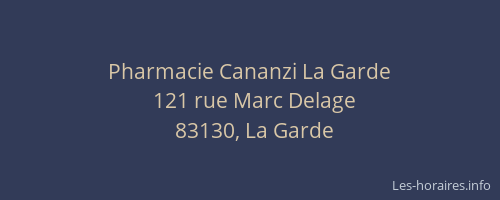 Pharmacie Cananzi La Garde