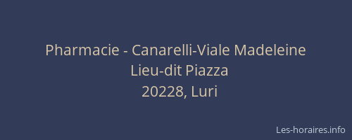 Pharmacie - Canarelli-Viale Madeleine