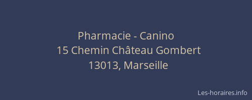 Pharmacie - Canino