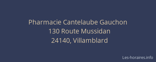 Pharmacie Cantelaube Gauchon