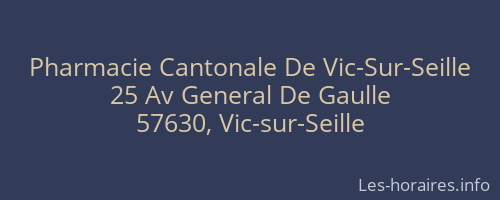 Pharmacie Cantonale De Vic-Sur-Seille