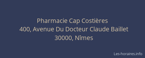 Pharmacie Cap Costières
