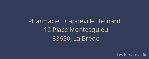 Pharmacie - Capdeville Bernard