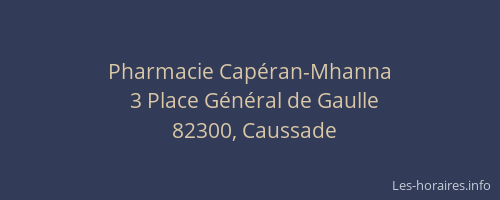Pharmacie Cap&eacute;ran-Mhanna