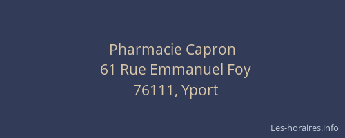 Pharmacie Capron
