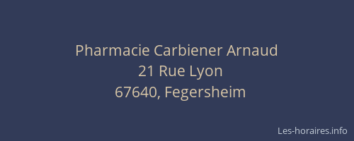 Pharmacie Carbiener Arnaud