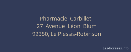 Pharmacie  Carbillet