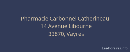 Pharmacie Carbonnel Catherineau