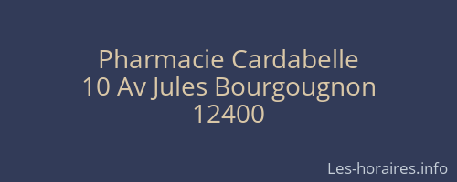 Pharmacie Cardabelle
