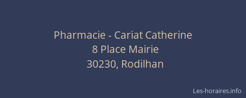 Pharmacie - Cariat Catherine
