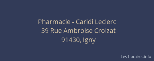 Pharmacie - Caridi Leclerc