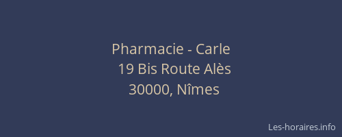Pharmacie - Carle