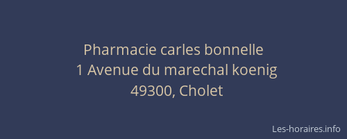 Pharmacie carles bonnelle
