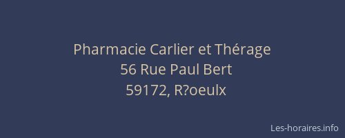 Pharmacie Carlier et Thérage