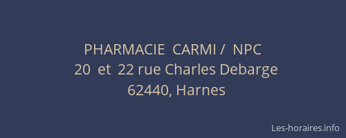 PHARMACIE  CARMI /  NPC