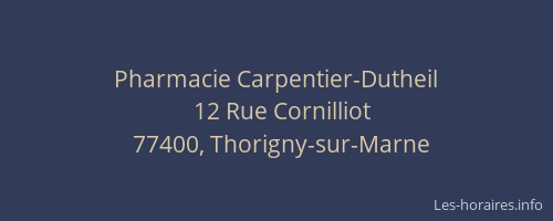 Pharmacie Carpentier-Dutheil