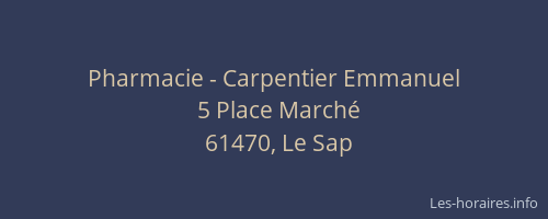 Pharmacie - Carpentier Emmanuel