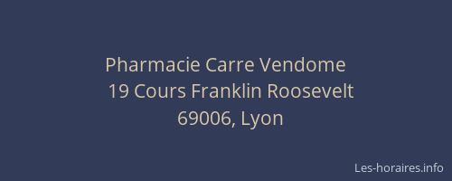 Pharmacie Carre Vendome