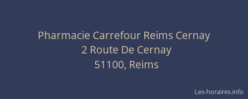 Pharmacie Carrefour Reims Cernay
