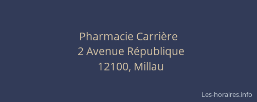 Pharmacie Carri&egrave;re