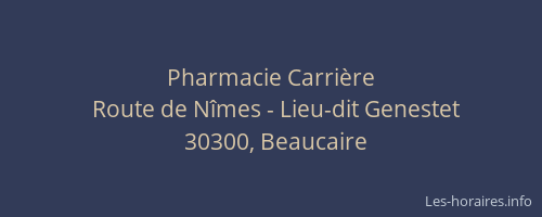 Pharmacie Carrière