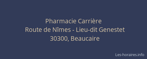 Pharmacie Carri&egrave;re
