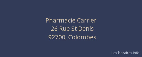 Pharmacie Carrier