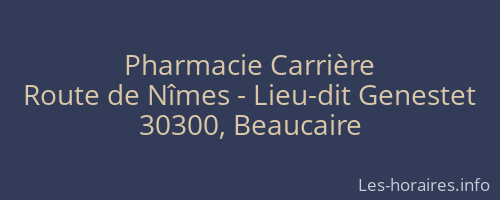 Pharmacie Carrière