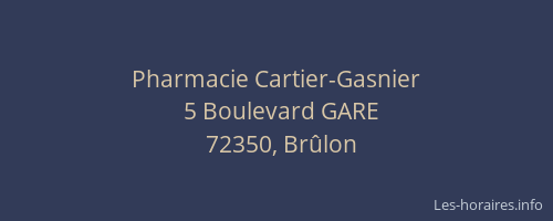 Pharmacie Cartier-Gasnier
