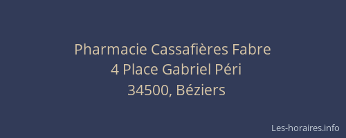 Pharmacie Cassafières Fabre