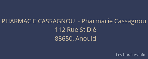 PHARMACIE CASSAGNOU  - Pharmacie Cassagnou