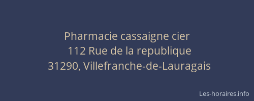 Pharmacie cassaigne cier