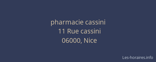 pharmacie cassini