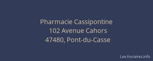 Pharmacie Cassipontine