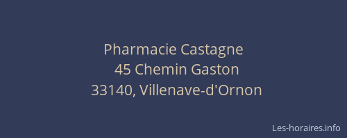 Pharmacie Castagne