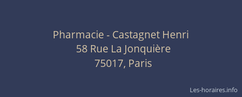 Pharmacie - Castagnet Henri