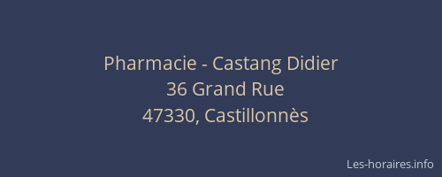 Pharmacie - Castang Didier
