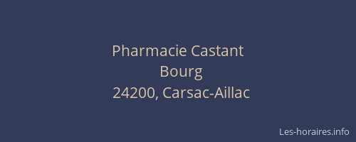 Pharmacie Castant