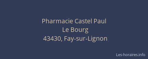 Pharmacie Castel Paul