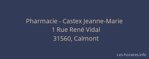 Pharmacie - Castex Jeanne-Marie