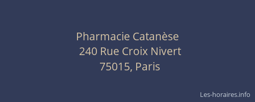 Pharmacie Catanèse